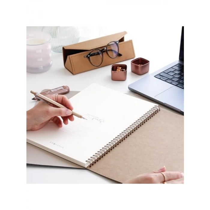 A4 Boyutunda 70 Yapraklı Kraft Kapaklı Çizgili Not Defteri