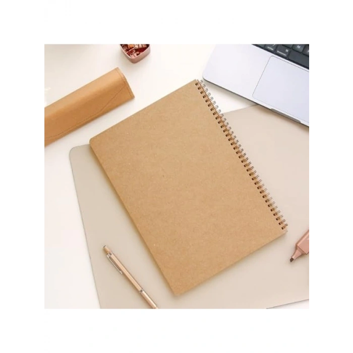 A4 Boyutunda 70 Yapraklı Kraft Kapaklı Çizgili Not Defteri