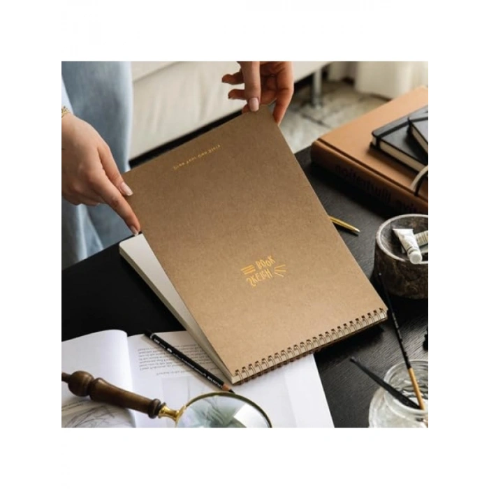 A4 Boyutunda Kraft Kapaklı Eskiz Defteri - 60 Yaprak, 140 gr