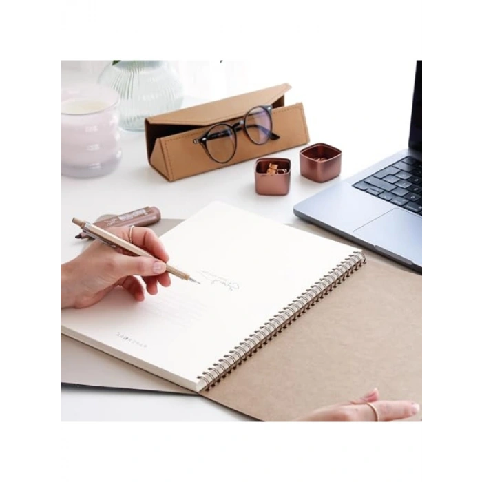 A4 Boyutunda Kraft Karton Kapaklı Not Defteri - Düz Çizgisiz, 70 Yaprak