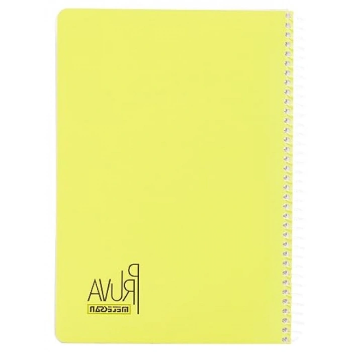 A4 Boyutunda Pet Spiralli Karton Kapaklı Defter, 144 Yaprak, Çizgili, Sarı