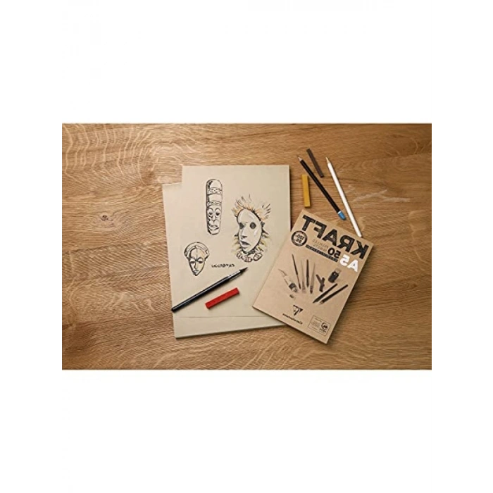 A4 Boyutunda Yapışkan Kenarlı Kraft Defter