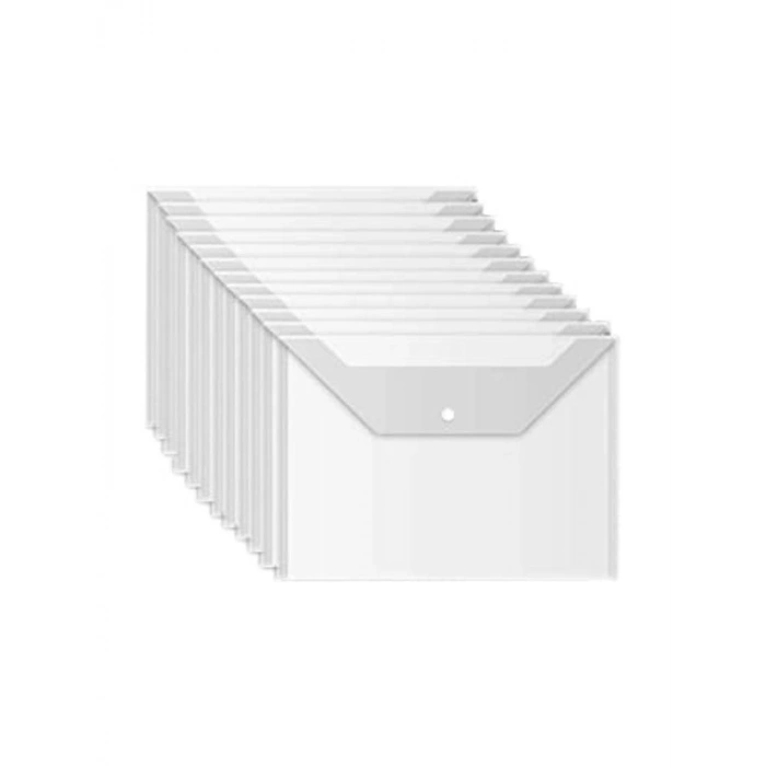 A4 Çıtçıtlı Dosya Seti, 12 Adet, Şeffaf Tasarım