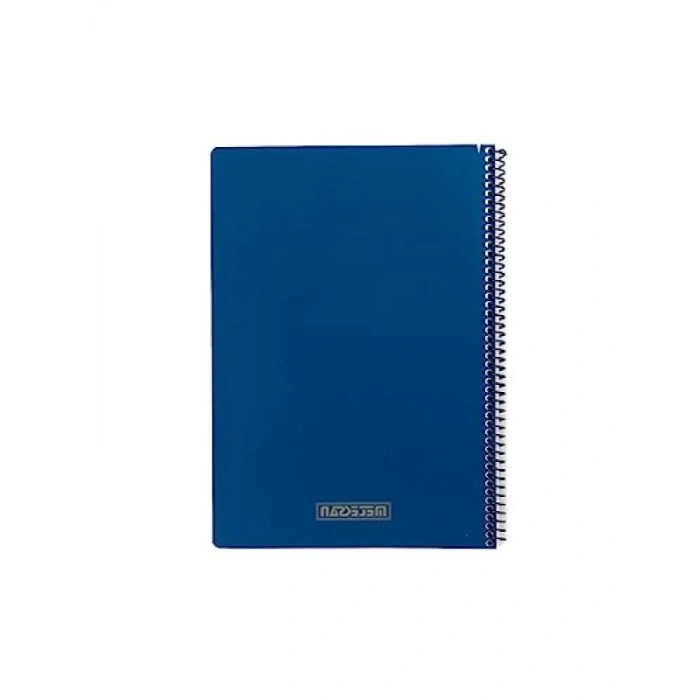 A4 Çizgili Spiralli Defter, PP Kapaklı, 100 Yaprak, Lacivert