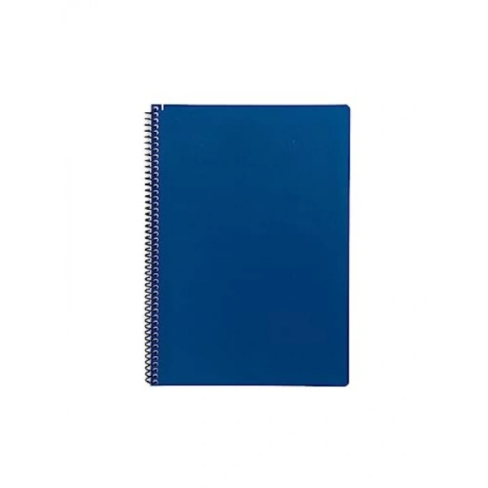 A4 Çizgili Spiralli Defter, PP Kapaklı, 100 Yaprak, Lacivert