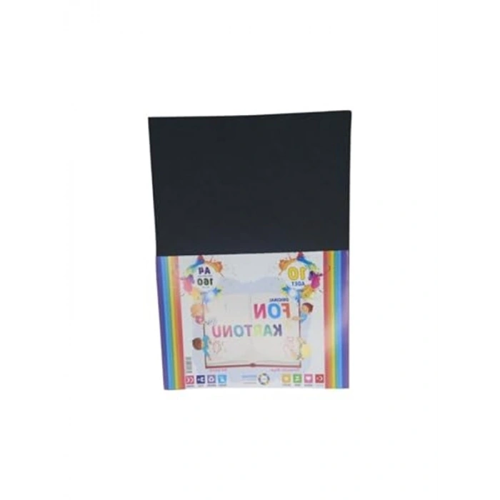 A4 Ebatında Siyah Fon Kartonu, 90 Gr, 10 Adet