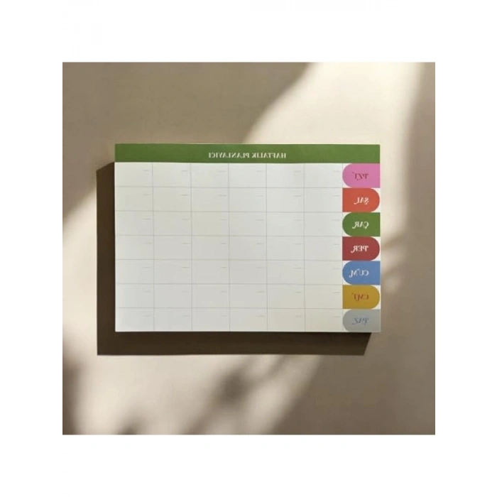A4 Haftalık Masa Planlayıcı, Minimal Tasarım, 80 Yaprak