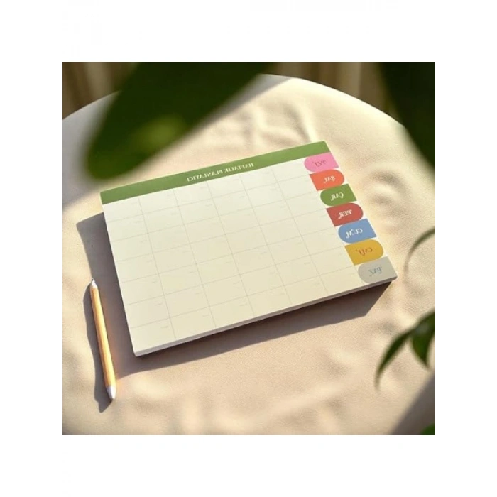 A4 Haftalık Masa Planlayıcı, Minimal Tasarım, 80 Yaprak
