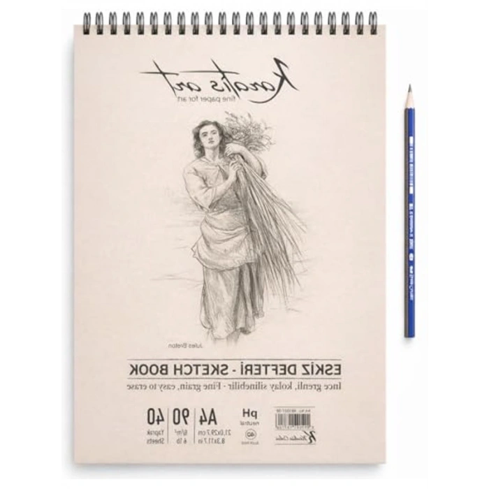 A4 İnce Grenli Eskiz Defteri, 40 Yaprak Boyama