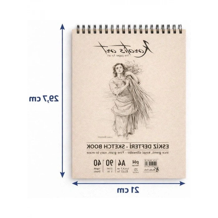 A4 İnce Grenli Eskiz Defteri, 40 Yaprak Boyama