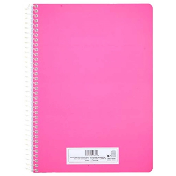 A4 Kareli 144 Yapraklı Spiralli Defter - Fuşya