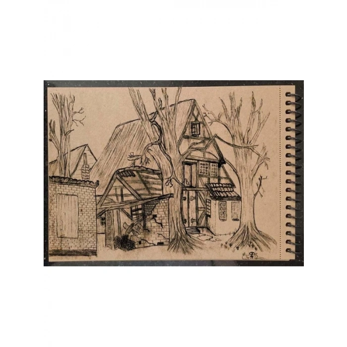 A4 Kraft Kağıt Eskiz Defteri, Spiralli ve 50 Yaprak