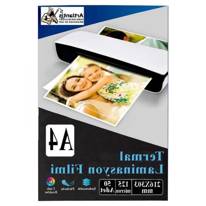 A4 Laminasyon Filmi, Parlak, 50li Paket, 125 Mikron