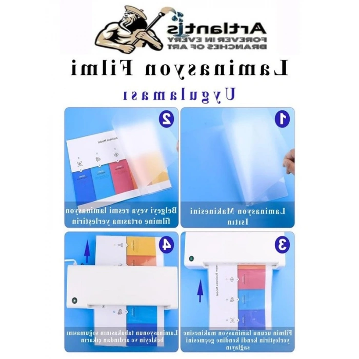 A4 Laminasyon Filmi, Parlak, 50li Paket, 125 Mikron