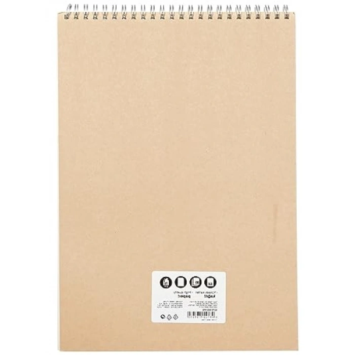 A4 Metalik Kapaklı Düz Sayfa Bloknot, 80 Yaprak