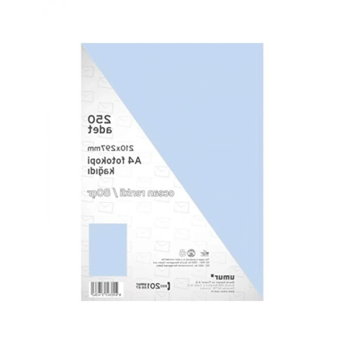 A4 Renkli Kağıt Seti, 250 Yaprak