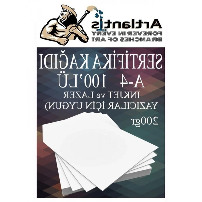 A4 Sertifika Kağıdı, 200 gr, 100 Adet Kalın Fotokopi Kağıdı