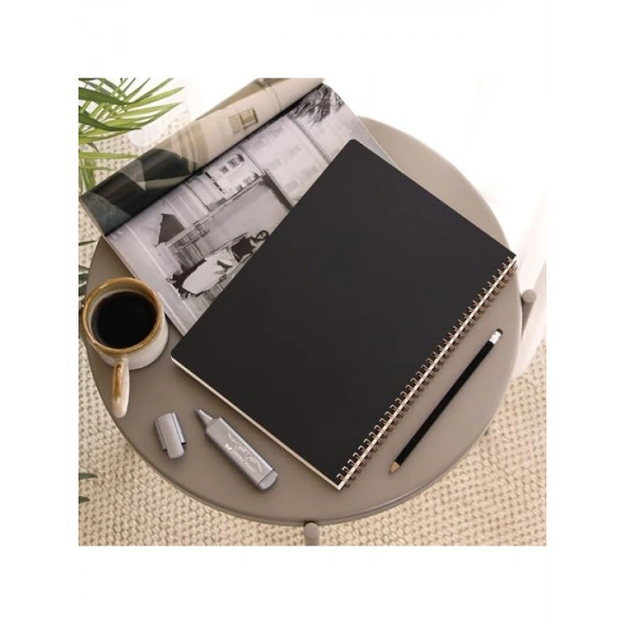 A4 Siyah Kraft Kapaklı 70 Yaprak Çizgili Not Defteri