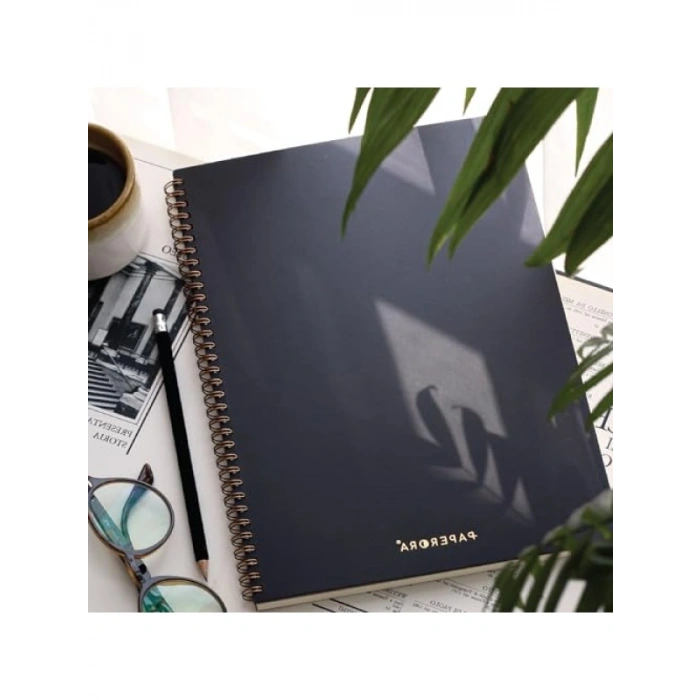 A4 Siyah Kraft Kapaklı 70 Yaprak Çizgili Not Defteri