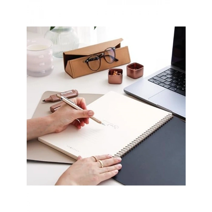 A4 Siyah Kraft Kapaklı Kareli Not Defteri, 70 Yaprak