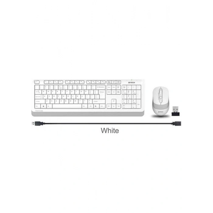 A4 Tech Fg1010 2.4G Beyaz Q Fn-Mm Klv+Optik Mouse Set