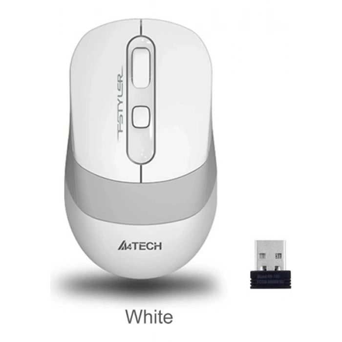 A4Tech FG10 Nano Alıcı Kablosuz Optik 2000DPI Enerji Korumalı Mouse - Beyaz