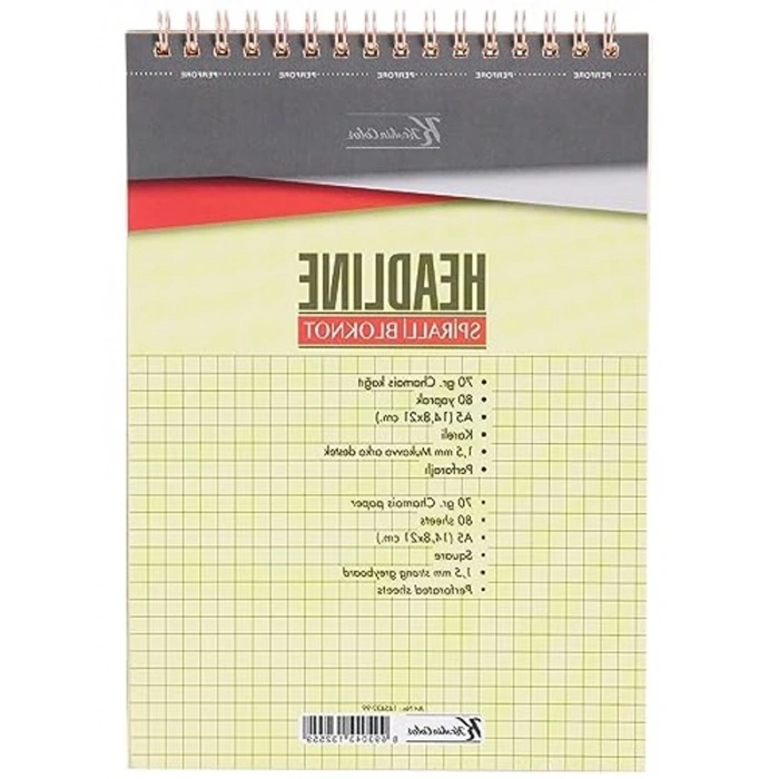 A5 Boyut Spiralli Karton Kapak Bloknot, 80 Yaprak