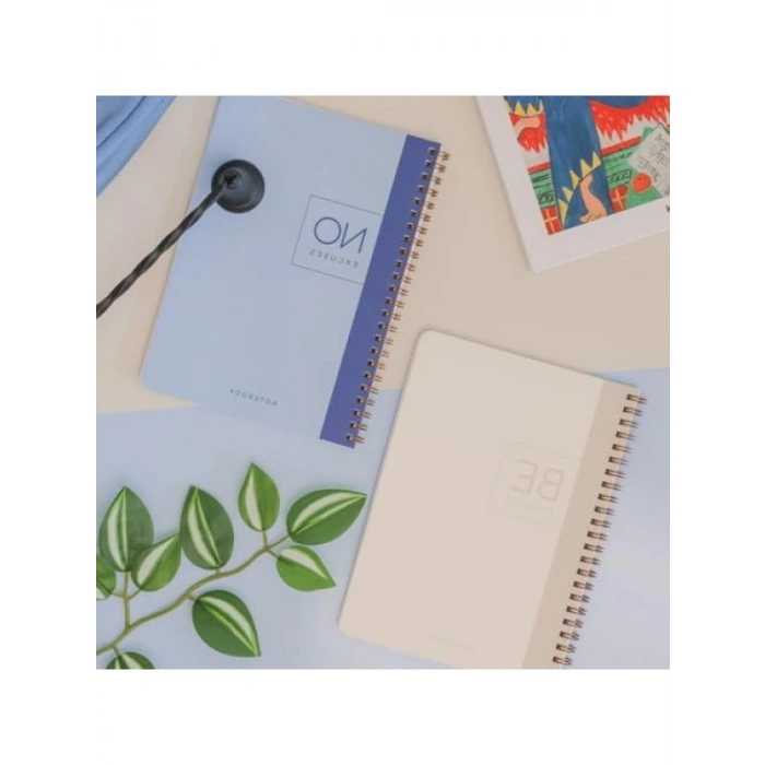 A5 Boyut Spiralli Karton Kapaklı Kareli Okul Defteri - 2li Set