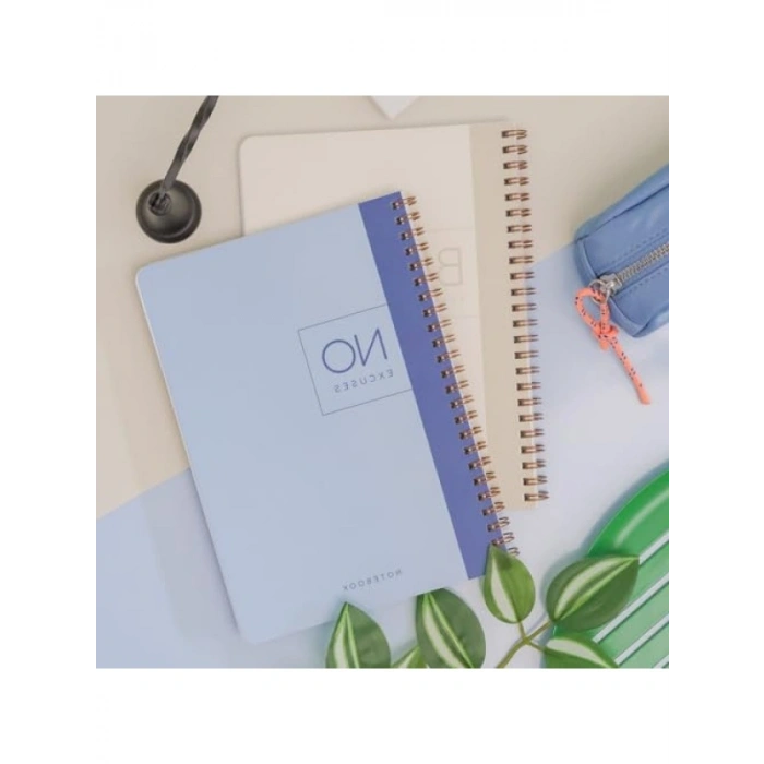 A5 Boyut Spiralli Karton Kapaklı Kareli Okul Defteri - 2li Set