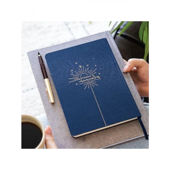 A5 Boyutunda Keten Süresiz Planlayıcı Ajanda, Lacivert