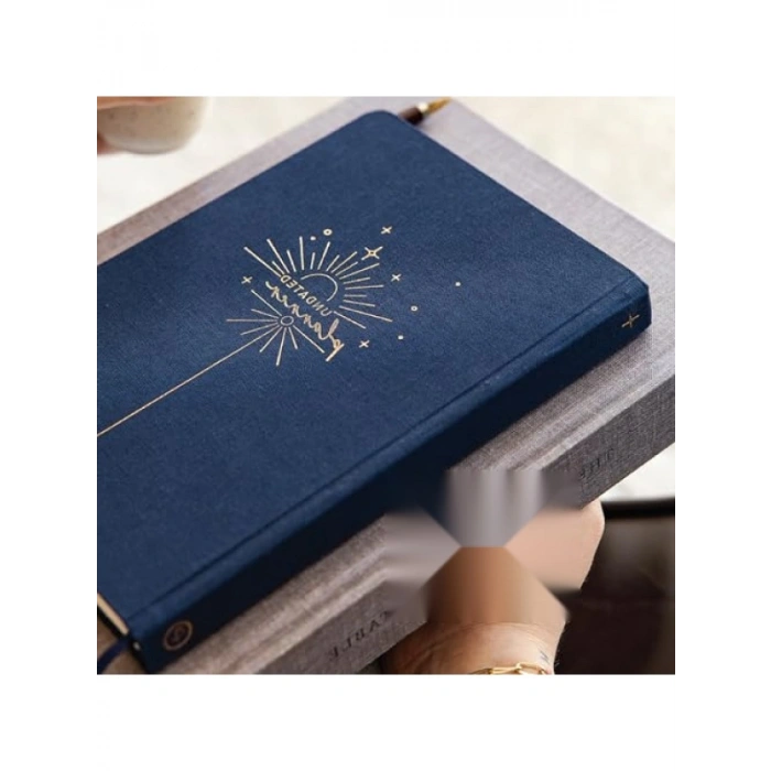 A5 Boyutunda Keten Süresiz Planlayıcı Ajanda, Lacivert