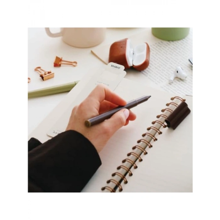 A5 Boyutunda Spiralli Keten Not Defteri, Kahverengi
