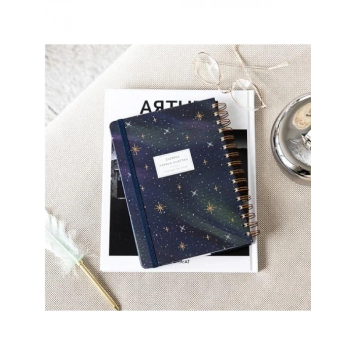 A5 Boyutunda Süresiz Planlayıcı Ajanda - Galaksi Temalı