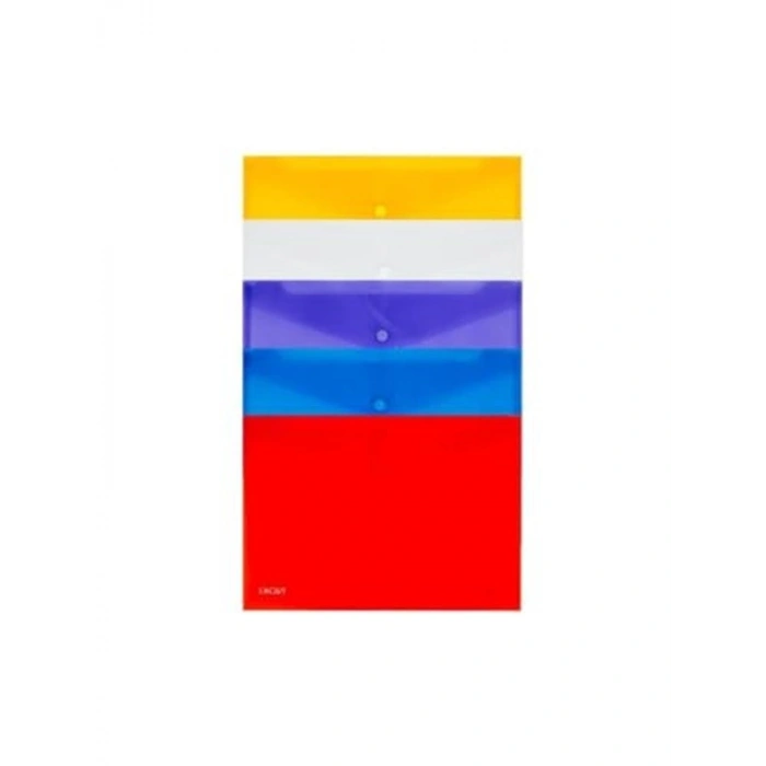 A5 Çıtçıtlı Evrak Zarfı, 12 Adet, Karışık Renk Seçeneği