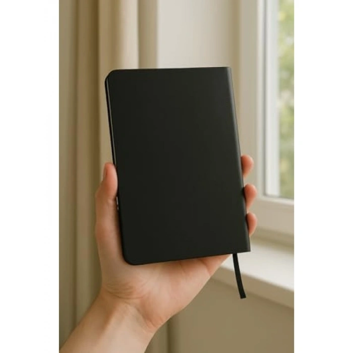 A5 Çizgisiz Not Defteri, Termo Deri Kapaklı, 128 Yaprak