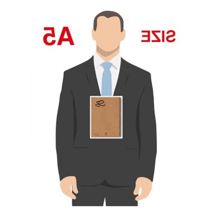 A5 Kraft Kapaklı Spiralli Defter - 140 Sayfa Çizgili