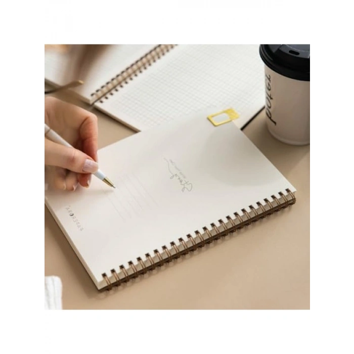 A5 Kraft Karton Kapaklı 70 Yaprak Kareli Not Defteri