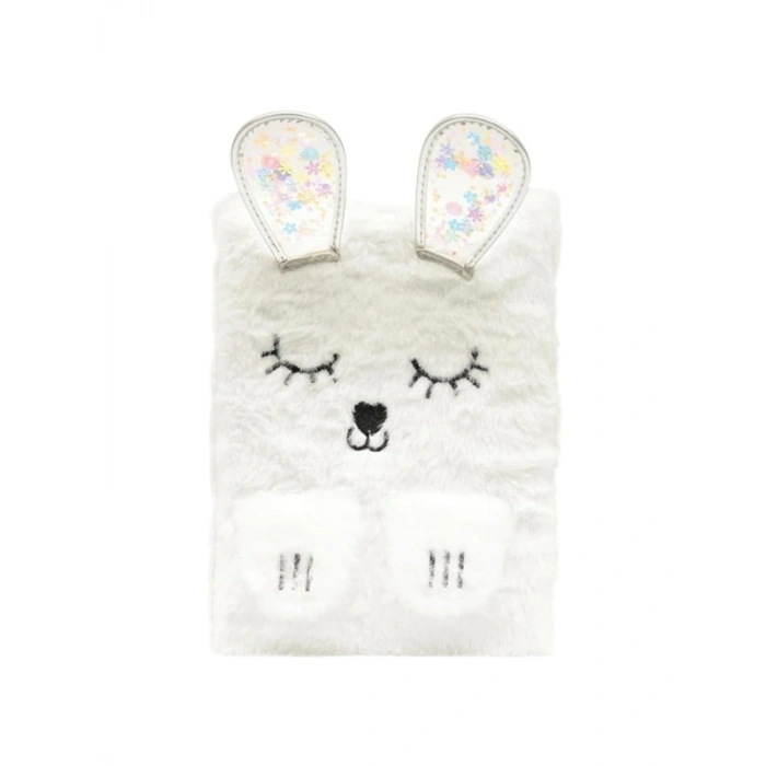 A5 Peluş Kapaklı Tavşan Figürlü Defter, 80 Yaprak