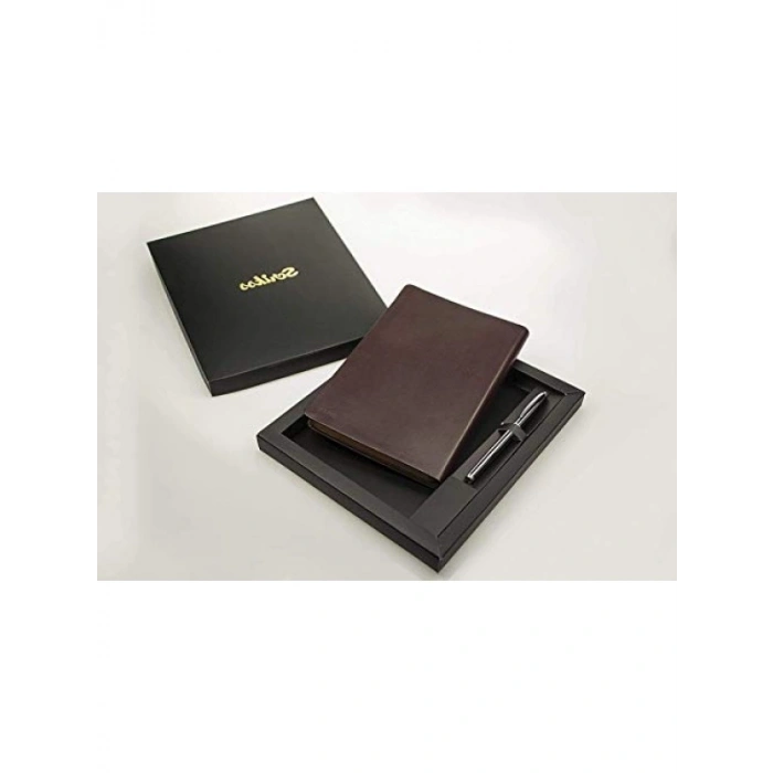 A5 Sert Kapak Defter ve Tükenmez Kalem Seti - Siyah