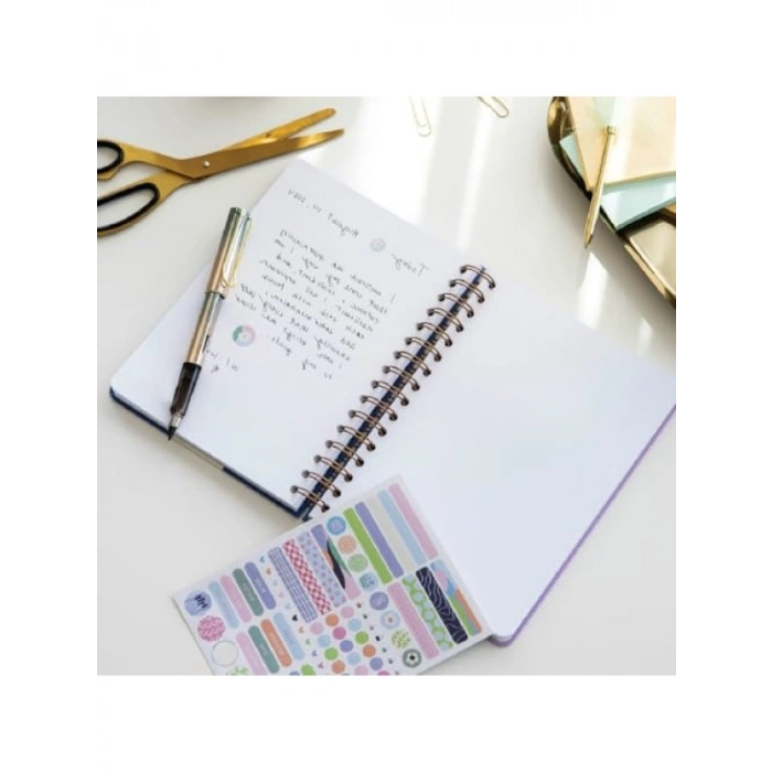 A5 Spiralli Çizgisiz Not Defteri, Sert Kapak, Lastikli