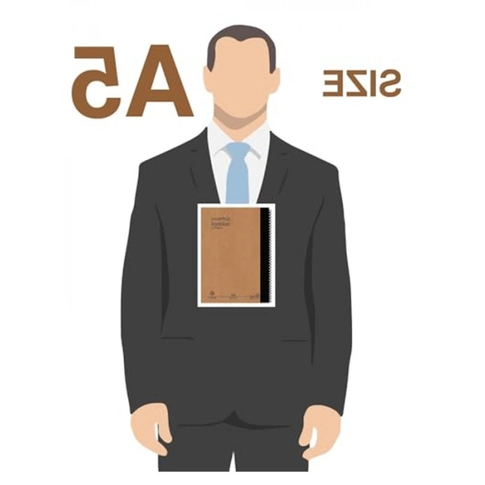 A5 Spiralli Defter, Sert Kapaklı, 80 Sayfa, Çizgili