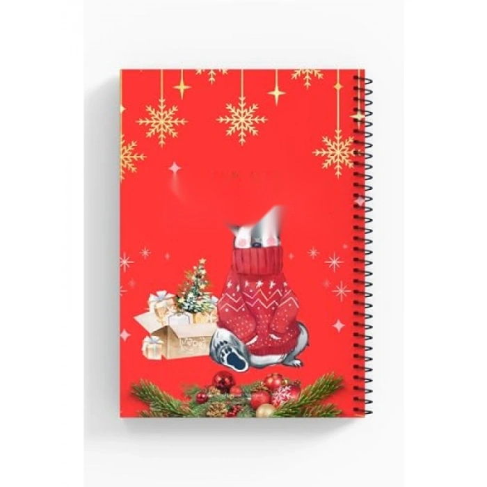 A5 Spiralli Defter - Yeni Yıl Temalı, 96 Sayfa Çizgisiz