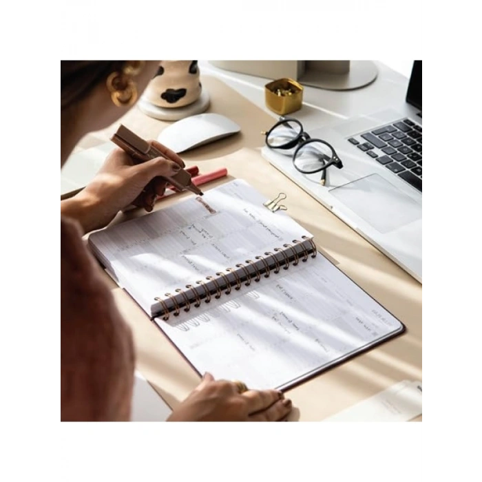 A5 Spiralli Haftalık Ajanda - 12 Aylık Kolaj Tasarımı