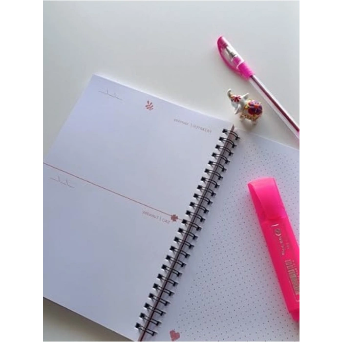 A5 Spiralli Haftalık Planlayıcı, Süresiz Dream Ajanda Seti (Kırmızı)