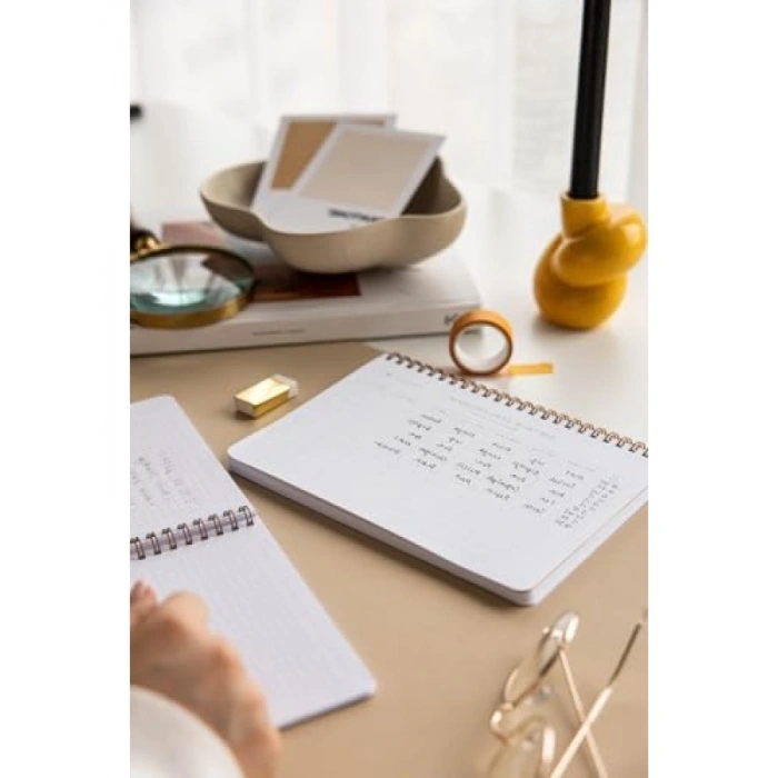 A5 Spiralli Kareli Okul Defteri, 80 Yaprak, 2li Set, Kırmızı