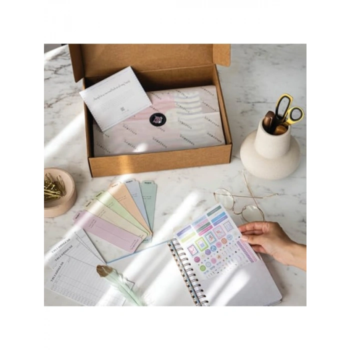 A5 Spiralli Lastikli Kareli Not Defteri, Minimalist Tasarım