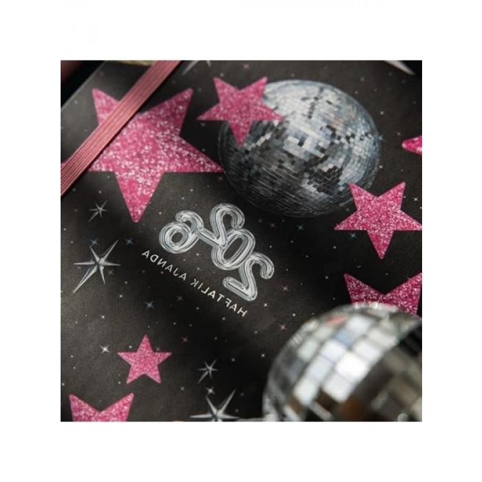 A5 Spiralli Renkli Haftalık Ajanda - Motivasyon Sayfalı Siyah