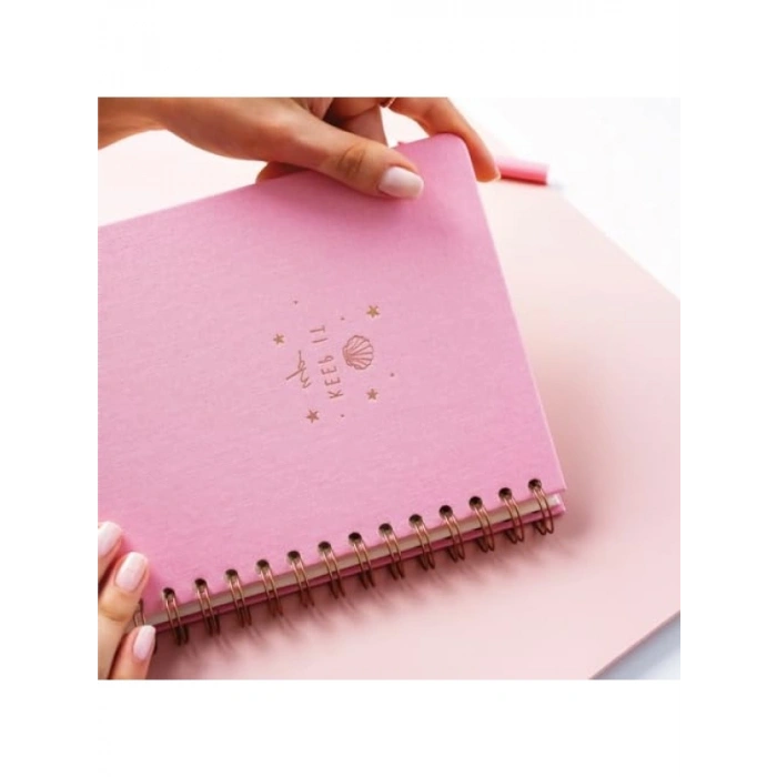 A5 Spiralli Sert Kapak Keten Kareli Not Defteri