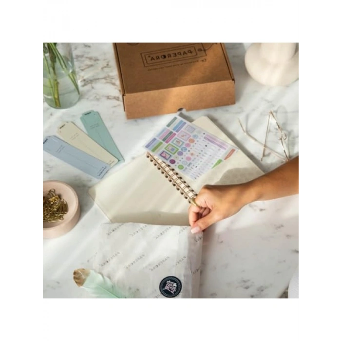 A5 Spiralli Sert Kapak Keten Kareli Not Defteri - Siyah