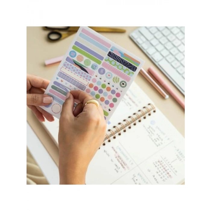 A5 Spiralli Sert Kapak Keten Noktalı Not Defteri - Bordo